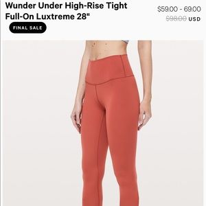Lululemon full length luxtreme leggings
